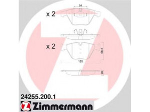 ZIMMERMANN 24255.200.1 stabdžių trinkelių rinkinys, diskinis stabdys 
 Techninės priežiūros dalys -> Papildomas remontas
34 11 6 780 711