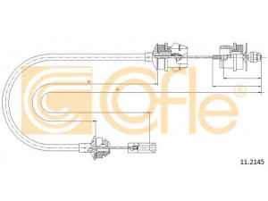 COFLE 11.2145 sankabos trosas 
 Dviratė transporto priemonės -> Kabeliai ir tachometro velenaai -> Sankabos trosas
2150K6, 2150N8