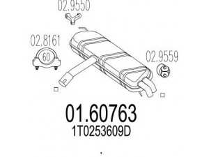MTS 01.60763 galinis duslintuvas 
 Išmetimo sistema -> Duslintuvas
1T0253609D