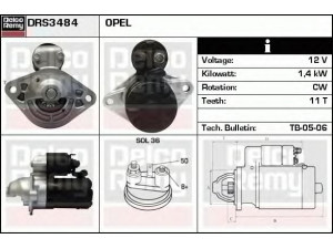 DELCO REMY DRS3484 starteris 
 Elektros įranga -> Starterio sistema -> Starteris
897150-2040, 897150-2041, 8971502040