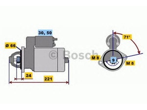 BOSCH 0 001 208 507 starteris 
 Elektros įranga -> Starterio sistema -> Starteris