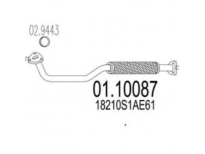 MTS 01.10087 išleidimo kolektorius 
 Išmetimo sistema -> Išmetimo vamzdžiai
18210S1AE61