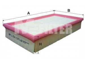 MFILTER K 376 oro filtras 
 Filtrai -> Oro filtras
6544 497, 6545 497