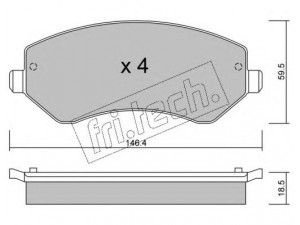 fri.tech. 540.0 stabdžių trinkelių rinkinys, diskinis stabdys 
 Techninės priežiūros dalys -> Papildomas remontas
05019984AA, 05066427AA, 05096349AA