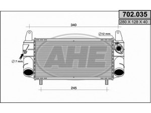 AHE 702.035 tarpinis suslėgto oro aušintuvas, kompresorius 
 Variklis -> Oro tiekimas -> Įkrovos agregatas (turbo/superįkrova) -> Tarpinis suslėgto oro aušintuvas
8Z0145805B