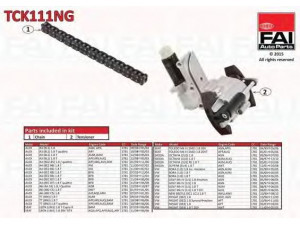 FAI AutoParts TCK111NG pavaros grandinės komplektas 
 Variklis -> Variklio uždegimo laiko reguliavimo kontrolė -> Sinchronizavimo grandinė/įtempiklis/kreiptuvas -> Pavaros grandinės komplektas
058109229B