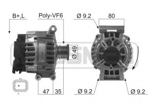 MESSMER 210519 kintamosios srovės generatorius 
 Elektros įranga -> Kint. sr. generatorius/dalys -> Kintamosios srovės generatorius
12 31 7 576 513, 12 31 7 576 514