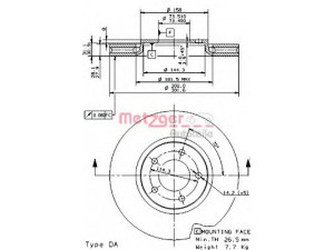 METZGER 6602.10 stabdžių diskas 
 Stabdžių sistema -> Diskinis stabdys -> Stabdžių diskas
04683918AB, 04863918AB, 46833918AB