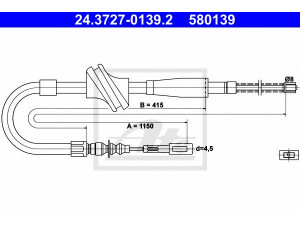 ATE 24.3727-0139.2 trosas, stovėjimo stabdys 
 Stabdžių sistema -> Valdymo svirtys/trosai
811 609 722 A, 811 609 722 B, 811 609 722 D