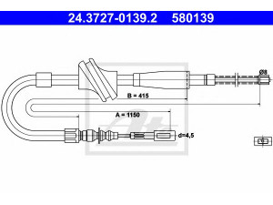 ATE 24.3727-0139.2 trosas, stovėjimo stabdys 
 Stabdžių sistema -> Valdymo svirtys/trosai
811 609 722 A, 811 609 722 B, 811 609 722 D