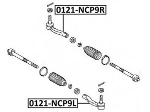 ASVA 0121-NCP9R skersinės vairo trauklės galas 
 Vairavimas -> Vairo mechanizmo sujungimai
45046-59195