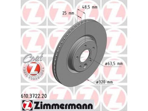 ZIMMERMANN 610.3722.20 stabdžių diskas 
 Stabdžių sistema -> Diskinis stabdys -> Stabdžių diskas
31341644