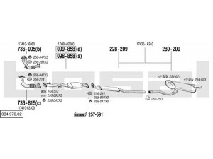 BOSAL 084.970.02 išmetimo sistema 
 Išmetimo sistema -> Išmetimo sistema, visa