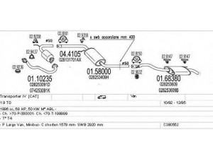 MTS C380552002516 išmetimo sistema 
 Išmetimo sistema -> Išmetimo sistema, visa