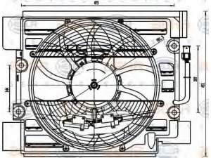 HELLA 8EW 351 040-101 pūtiklis, oro kondicionierius 
 Aušinimo sistema -> Radiatoriaus ventiliatorius
64 54 8 370 993, 64 54 8 371 362