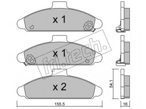 fri.tech. 739.0 stabdžių trinkelių rinkinys, diskinis stabdys
58101-23A00, 58101-23A10, 58101-23A20