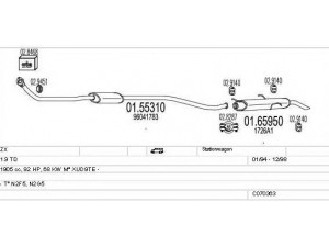 MTS C070363001309 išmetimo sistema 
 Išmetimo sistema -> Išmetimo sistema, visa