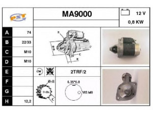 SNRA MA9000 starteris
022218400B, 042618400B, M3T10072