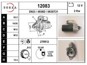 EAI 12083 starteris 
 Elektros įranga -> Starterio sistema -> Starteris
03G911023A