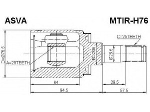 ASVA MTIR-H76 jungčių komplektas, kardaninis velenas 
 Ratų pavara -> Sujungimai/komplektas
MR470226
