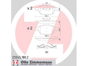 ZIMMERMANN 23245.180.2 stabdžių trinkelių rinkinys, diskinis stabdys 
 Techninės priežiūros dalys -> Papildomas remontas
4106 076 13R, 7701 206 599, 7701 208 182