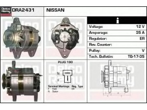 DELCO REMY DRA2431 kintamosios srovės generatorius 
 Elektros įranga -> Kint. sr. generatorius/dalys -> Kintamosios srovės generatorius
5812000530, 5812000840, 8942060810
