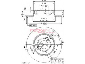METZGER 14849 V stabdžių diskas 
 Stabdžių sistema -> Diskinis stabdys -> Stabdžių diskas
124 423 1112, 203 423 0412, 210 423 0312