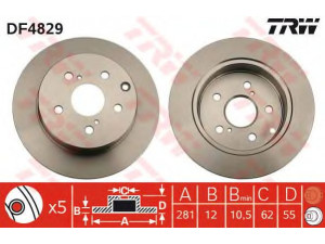 TRW DF4829 stabdžių diskas 
 Stabdžių sistema -> Diskinis stabdys -> Stabdžių diskas
4243142060, 4243142060