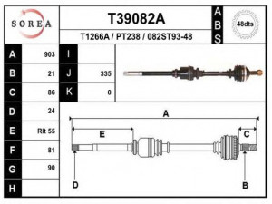 EAI T39082A kardaninis velenas 
 Ratų pavara -> Kardaninis velenas