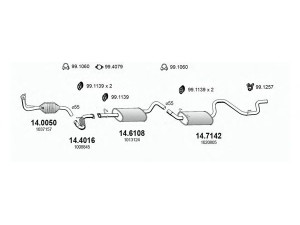 ASSO ART2885 išmetimo sistema 
 Išmetimo sistema -> Išmetimo sistema, visa