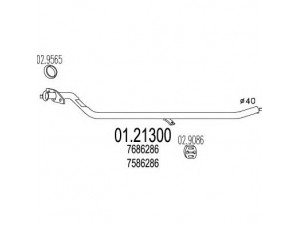 MTS 01.21300 išleidimo kolektorius 
 Išmetimo sistema -> Išmetimo vamzdžiai
7586286, 7686286