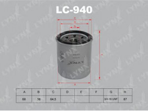 LYNXauto LC-940 alyvos filtras 
 Techninės priežiūros dalys -> Techninės priežiūros intervalai
1A50-23-802, 1A51-14-302, 1AS1-14-302