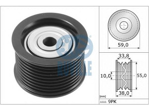 RUVILLE 56996 kreipiantysis skriemulys, V formos rumbuotas diržas 
 Diržinė pavara -> V formos rumbuotas diržas/komplektas -> Laisvasis/kreipiamasis skriemulys
16603-51010