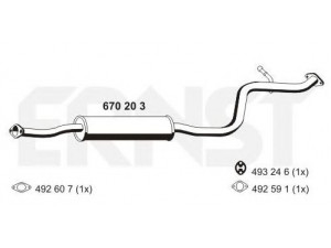 ERNST 670203 vidurinis duslintuvas 
 Išmetimo sistema -> Duslintuvas
F505-40-300C, FS05-40-300A