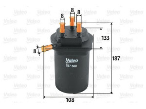 VALEO 587559 kuro filtras 
 Techninės priežiūros dalys -> Papildomas remontas
8200458420