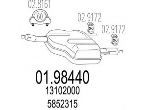 MTS 01.98440 galinis duslintuvas 
 Išmetimo sistema -> Duslintuvas
13102000, 13156929, 5852188, 5852315