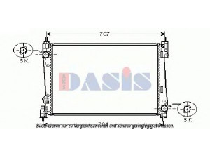AKS DASIS 300011N radiatorius, variklio aušinimas 
 Aušinimo sistema -> Radiatorius/alyvos aušintuvas -> Radiatorius/dalys
51840477