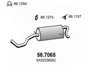 ASSO 58.7065 galinis duslintuvas 
 Išmetimo sistema -> Duslintuvas
6X0253609C, 6X0253609H, JZW253609AL