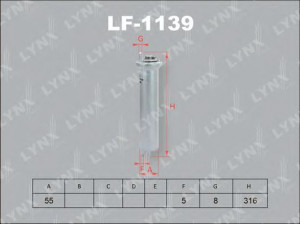 LYNXauto LF-1139 kuro filtras 
 Techninės priežiūros dalys -> Papildomas remontas
13 32 1 705 398, 13 32 1 706 909