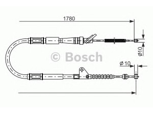 BOSCH 1 987 477 414 trosas, stovėjimo stabdys 
 Stabdžių sistema -> Valdymo svirtys/trosai
46420 29045, 46430 20361