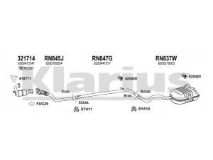 KLARIUS 720909U išmetimo sistema 
 Išmetimo sistema -> Išmetimo sistema, visa