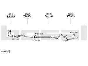 BOSAL 060.990.57 išmetimo sistema 
 Išmetimo sistema -> Išmetimo sistema, visa