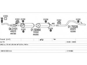 MTS C110499009102 išmetimo sistema 
 Išmetimo sistema -> Išmetimo sistema, visa