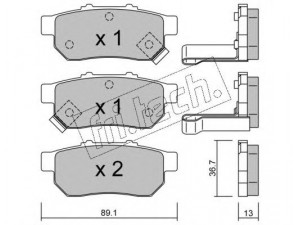 fri.tech. 179.1 stabdžių trinkelių rinkinys, diskinis stabdys 
 Techninės priežiūros dalys -> Papildomas remontas
43022-S3-030, 43022-S3-D01, 43022-S3-G00