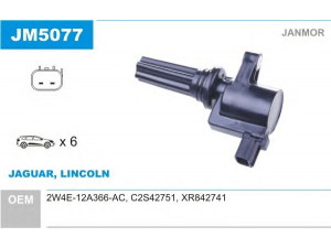 JANMOR JM5077 ritė, uždegimas 
 Kibirkšties / kaitinamasis uždegimas -> Uždegimo ritė
2W4E-12A366-AC, C2S42751, XR842741