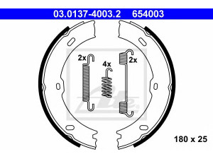 ATE 03.0137-4003.2 stabdžių trinkelių komplektas, stovėjimo stabdis 
 Stabdžių sistema -> Rankinis stabdys
906 420 03 20, 2E0 698 525