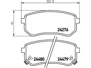 HELLA 8DB 355 006-581 stabdžių trinkelių rinkinys, diskinis stabdys 
 Techninės priežiūros dalys -> Papildomas remontas
583020XA00, 5830207A00, 5830207A10