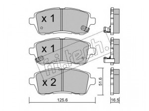 fri.tech. 809.1 stabdžių trinkelių rinkinys, diskinis stabdys 
 Techninės priežiūros dalys -> Papildomas remontas
04465-B1120, 04465-B1190, 04465-B1320