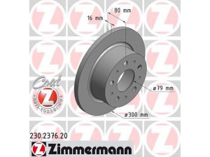 ZIMMERMANN 230.2376.20 stabdžių diskas 
 Dviratė transporto priemonės -> Stabdžių sistema -> Stabdžių diskai / priedai
517 40 250, 517 49 555, 1607880680