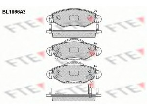 FTE BL1866A2 stabdžių trinkelių rinkinys, diskinis stabdys 
 Techninės priežiūros dalys -> Papildomas remontas
04465-0D010, 04465-0D040